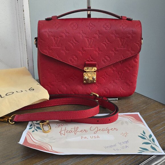 Pochette Metis Red Empreinte Louis Vuitton Bag - Picture 1 of 16